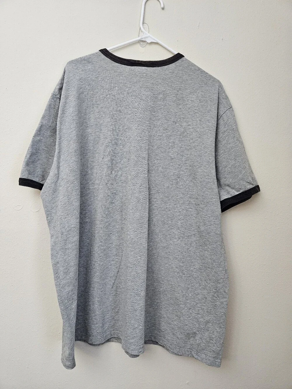 Grumpy Graphic Ringer Tee - Gray with Black Trim Size XXL